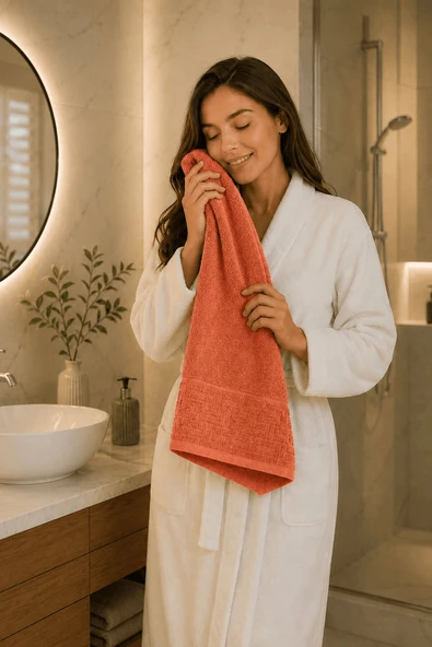 El Yüz Havlusu 50x90 Cm %100 Pamuk Kısmi Kadife Terra Collection ürün görseli 1