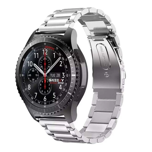Honor Magic Watch 2 - Watch Magic - Watch Gs3 22mm Uyumlu Ironweft Döküm Çelik Metal Kordon  Gümüş ürün görseli 1