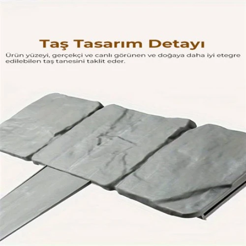 3'LÜ TAŞ GÖRÜNÜMLÜ BAHÇE ÇİTİ - Resim 4
