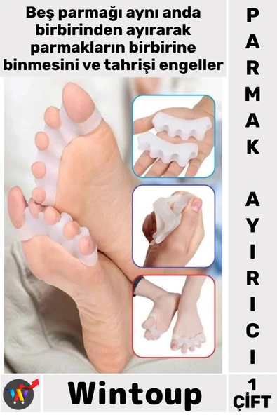 #ParmakAyırıcı Halluks Valgus Ortopedik Koruyucu Düzeltici Gece Aparat Silikon Ayak 5 Parmak Ayırıcı ürün görseli 1