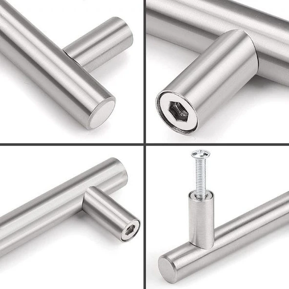 Marelli 96 mm paslanmaz inox boy kulp mobilya, dolap kulbu, kulp modeli - Resim 4