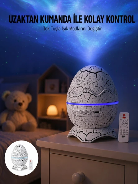 Yumurta Görünümlü Masa ve Gece Lambası Renk Değiştirebilen Projektör ürün görseli 1
