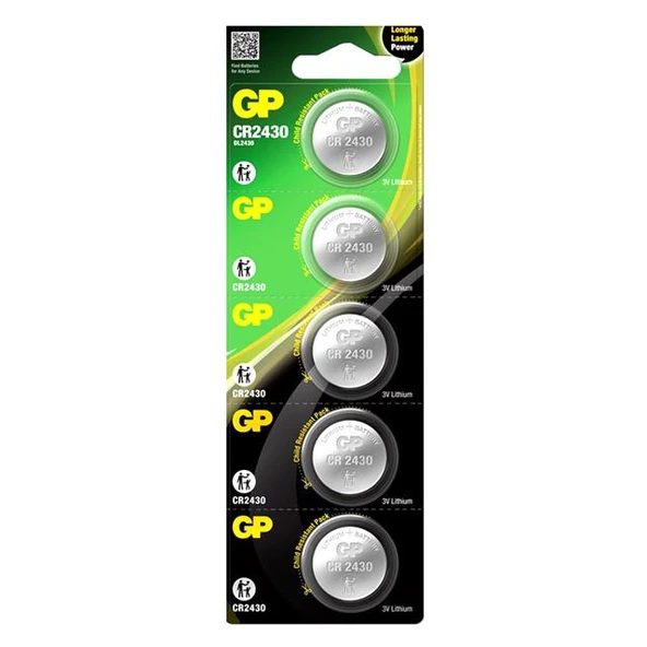GP CR2430 3 Volt Lityum Pil (5'Li Paket) ürün görseli 1
