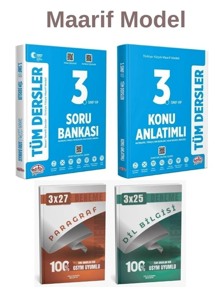 Editör Maarif Model 3. Sınıf Tüm Dersler Konu Anlatımlı Soru Bankası Anka Deneme 4 lü Set ürün görseli 1