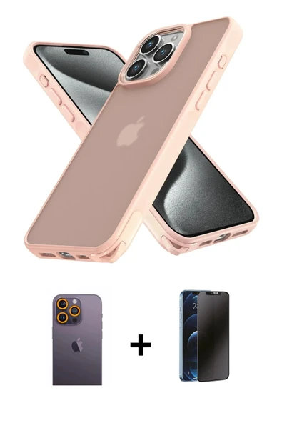 MARSİLYAN™- iPhone 12 Pro Max Kılıf Atlas Form - Siyah 3D Antistatik Hayalet Cam Ekran Koruyucu + Neon Fosforlu Kamera L ürün görseli 1