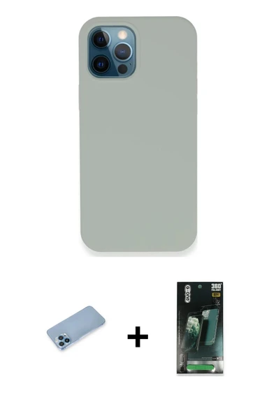 MARSİLYAN™- iPhone 12 Pro Kılıf Zirve Modern Özel Seri - Siyah 360 Mat Full Body Arka Koruyucu + Shine Kamera Lens Korum ürün görseli 1