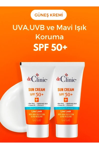 Dr.Clinic Spf 50+ Güneş Koruyucu Krem 50 ml  - 2 ADET ürün görseli 1