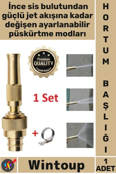 #HortumBaşlığı Bahçe Araba Yıkama Su Jeti Nozul Aparatı Ayarlanabilir Yüksek Basınçlı Hortum Başlığı ürün görseli 1