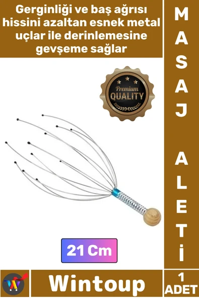 #MasajAleti Ergonomik Stres Giderici Rahatlatıcı Kan Dolaşımı Artıran Şık Metal Tel Kafa Masaj Aleti ürün görseli 1