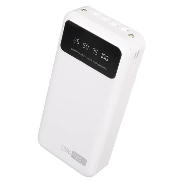POWERWAY T20 KENDİNDEN KABLOLU DİJİTAL EKRAN 20.000 MAH BEYAZ POWERBANK ürün görseli 1