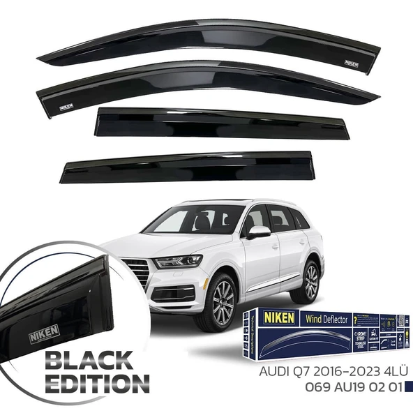 Niken Audi Q7 Black Edition Kromlu Cam Rüzgarlığı 4Lü 2016-2023 Arası Uyumlu ürün görseli 1