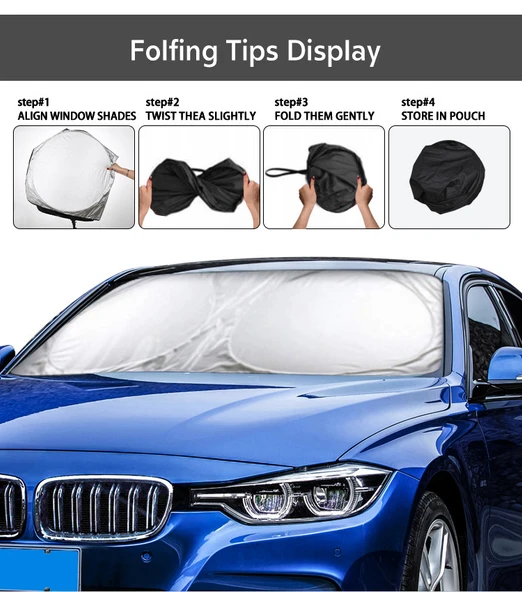 Katlanabilir Araba Ön Cam Güneşlik Metalize Isı Yalıtımlı Yazlık Araba Güneşliği - 150x70cm ürün görseli 1