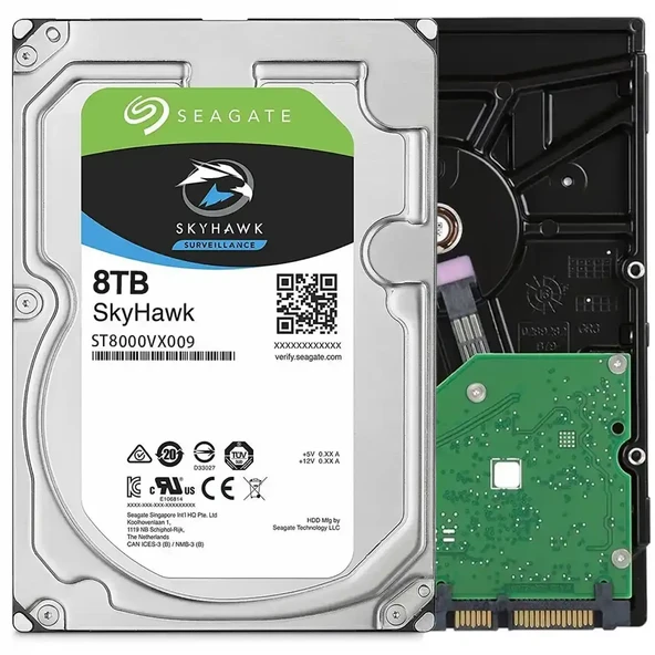 SEAGATE 3.5" 8TB SKYHAWK ST8000VX009 5400 RPM 256MB SATA-3 Güvenlik Diski ürün görseli 1