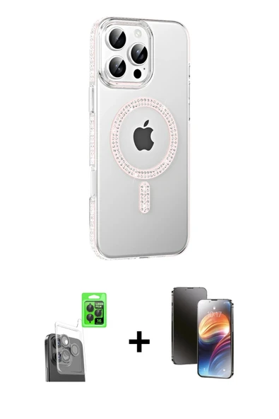 MARSİLYAN™- iPhone 16 Pro Max Kılıf Yörünge Koleksiyonu - Siyah 3D Antistatik Mat Seramik Nano Ekran Koruyucu + Raze Met ürün görseli 1