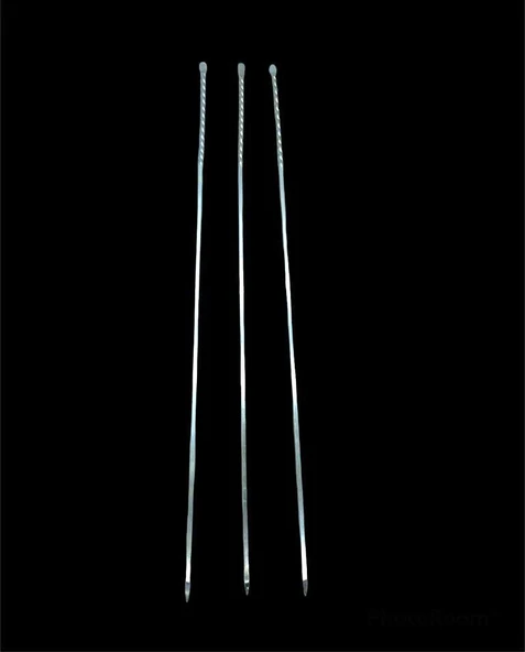 Burgulu Kuşbaşı Şişi - Metal - Kalın Kare - 50 cm ürün görseli 1