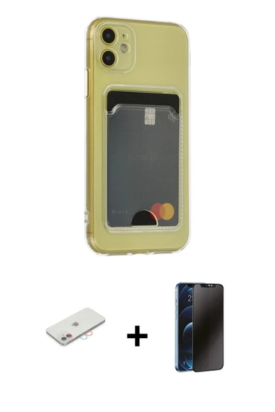 MARSİLYAN™- iPhone 11 Kılıf Doruk Klasik Koleksiyonu - Siyah 3D Antistatik Hayalet Cam Ekran Koruyucu + Renkli Kamera Le ürün görseli 1