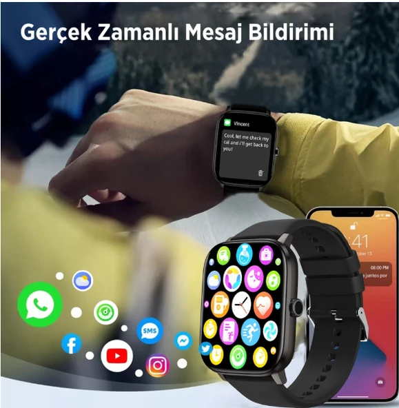 Bix SW03 Siyah Akıllı Saat - Resim 7