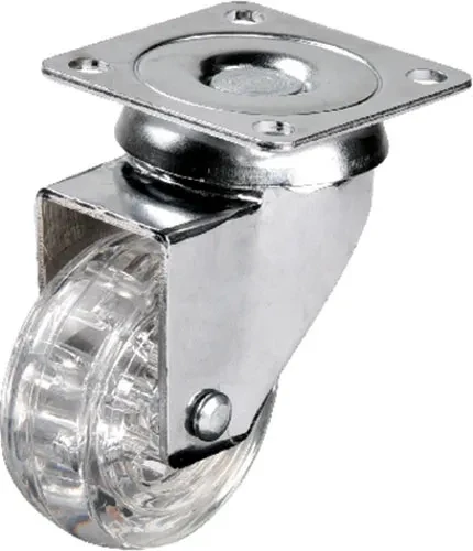 Hts 301 - 50x20 Mm Şeffaf Makaralı Tablalı Teker ürün görseli 1