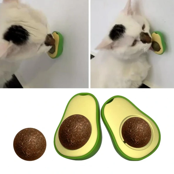 Avokado Dönen Kedi Nanesi Cat Oyun Topu Doğal Kedi Oyuncağı ürün görseli 1