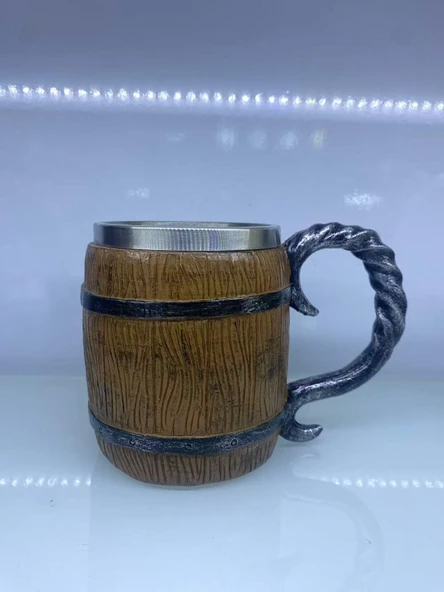 Ahşap Fıçı Çelik Kupa Kod 1152b ürün görseli 1