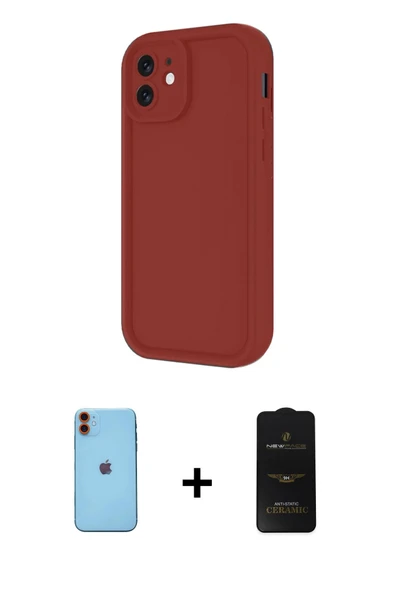 MARSİLYAN™- iPhone 11 Kılıf Yankı Yansıma Özel Seri - Siyah 6D Antistatik Mat Seramik Hayalet Nano Ekran Koruyucu + Neon ürün görseli 1