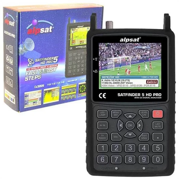 Alpsat Satfinder 5 Görüntülü Uydu Bulucu - Ahd-Tvı-Cvı Kmaera Test Monitörü ürün görseli 1