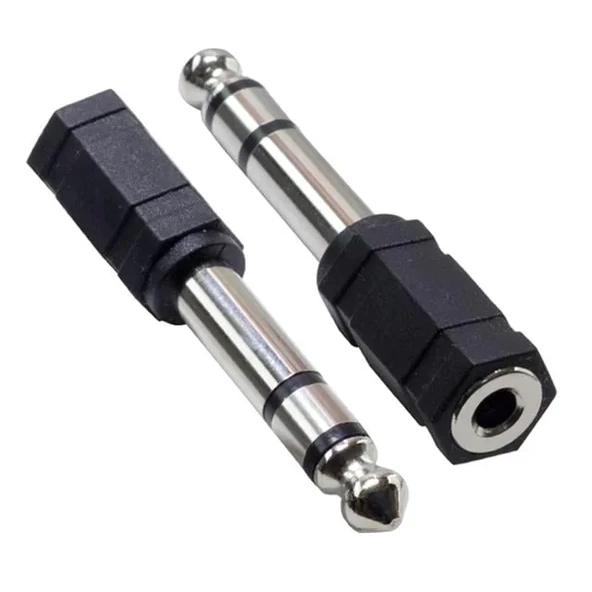 6,3 Mm Stereo Erkek-3,5 Mm Stereo Dişi Çevirici ürün görseli 1