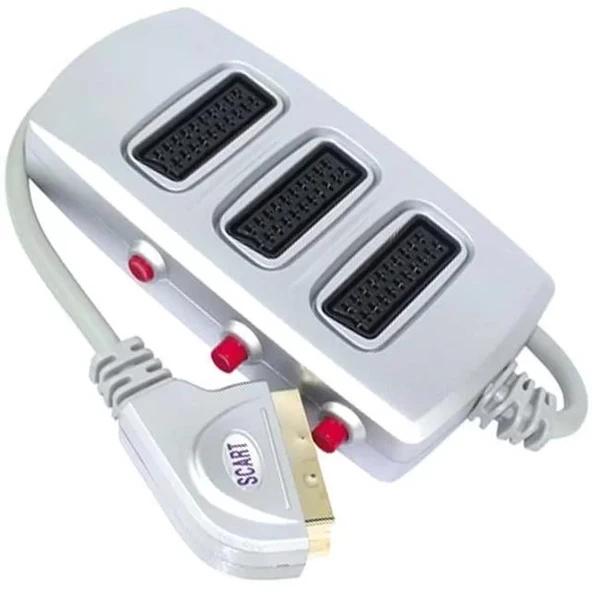 Scart Dağıtıcı 3 Lü Silver Butonlu ürün görseli 1