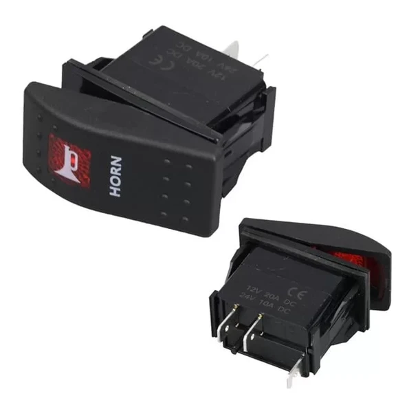 Korna Sembollü Işıksız Yaylı 2 Pinli On-Off 12-24V Marin Switch ürün görseli 1
