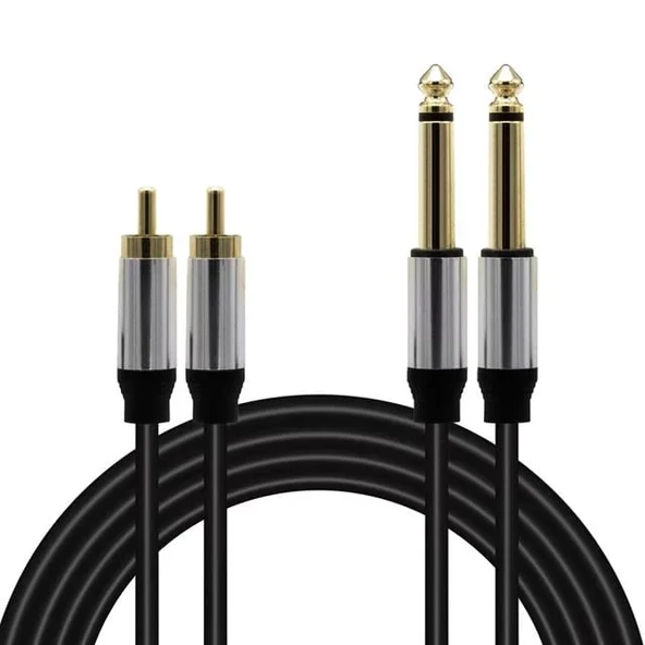 Magicvoice Ld398 2X 6.3 Mm Mono Erkek - 2X Rca Erkek 5 Metre Kablo ürün görseli 1