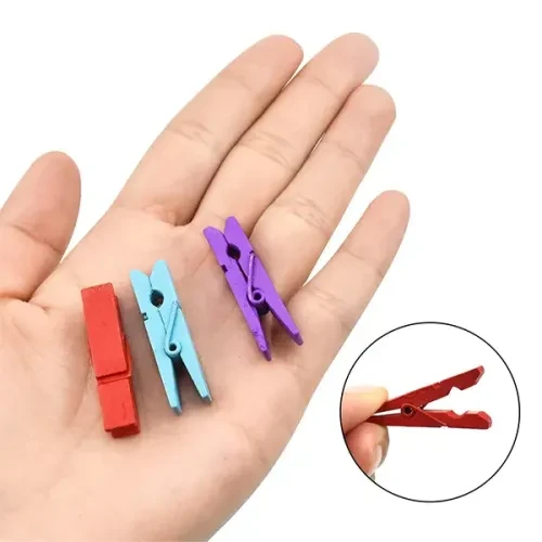 50'Li Renkli Ahşap Mandal Seti (3.5 Cm) - Resim 3