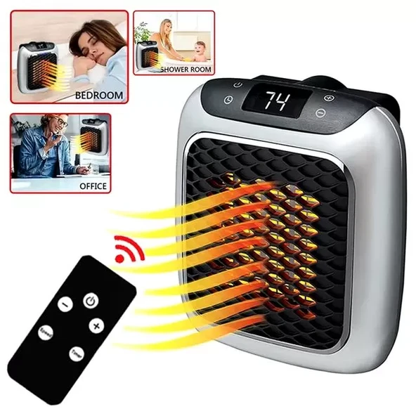 Pm-26513 800 Watt Priz Tipi Uzaktan Kumandalı Taşınabilir Isıtıcı (Zamanlayıcı - Otomatik Kapanma) ürün görseli 1