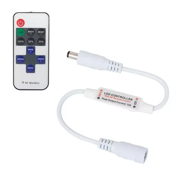 Pm-4354 Rf Uzaktan Kumandalı Şerit Led Dimmer (5-24V 12A) ürün görseli 1