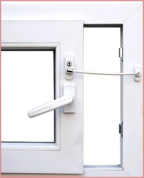 Anahtarlı Halatlı Pvc Kapı Pencere Emniyet Kilidi - Resim 4