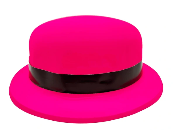 Neon Partisi Pembe Renk Melon Plastik Parti Şapkası ürün görseli 1