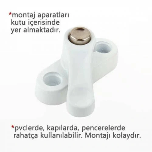 Pvc Kapı Pencere Emniyet Kilidi - Çelik - 6 Adet - Resim 2