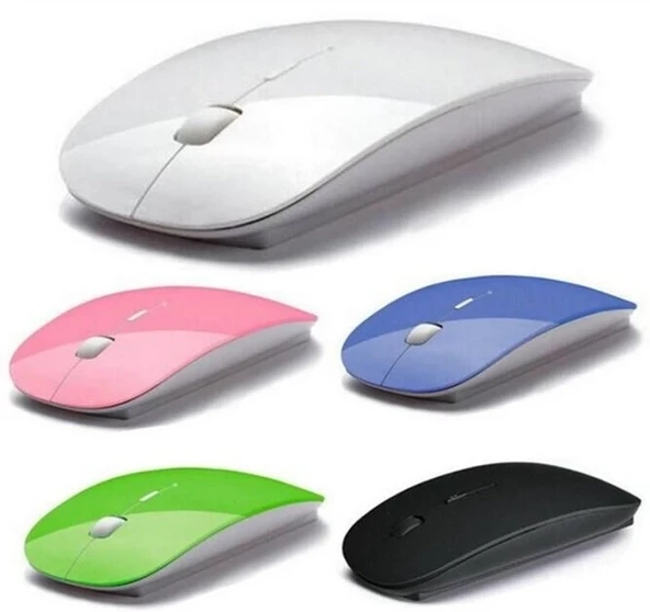 İnce Usb Bilgisayar Pc Dizüstü Masaüstü Mouse (Beyaz) - Resim 2