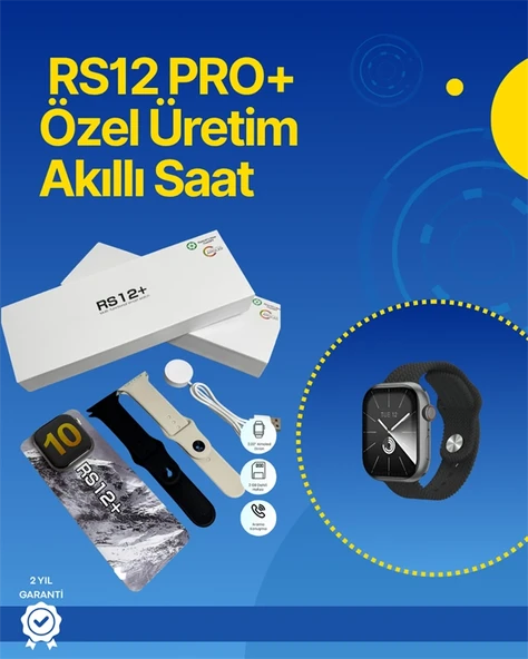 . Rs12 Pro+ 2025 Full Ekranlı Akıllı Saat – 2Gb Hafıza, Titanyum Kasa, Suya Dayanıklı, Uzun Süresi Model ürün görseli 1