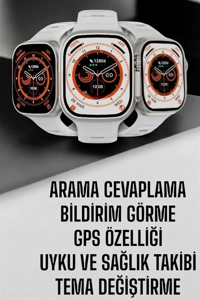 Akıllı Saat Nabız Ölçebilen Yeni Nesil Gps Adımsayar Özelliği ürün görseli 1