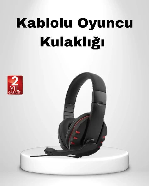 Rahat Dayanıklı Mikrofonlu Oyun Kulaklığı – Stereo Ses, Ayarlanabilir Kafa Bandı ürün görseli 1