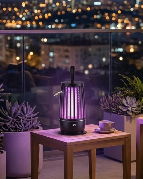 Uv Mor Işık Elektrikli Böcek Öldürücü Lamba Gece Aydınlatmalı Sessiz Güvenli Kullanım ürün görseli 1