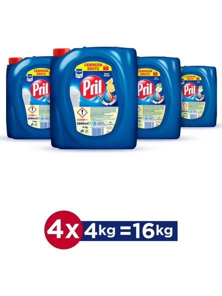 Pril Sıvı Bulaşık Deterjanı Limon 4 Lt  -- 4 Adet -- ürün görseli 1