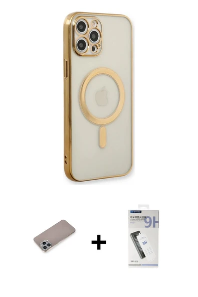 MARSİLYAN™- iPhone 12 Pro Kılıf Doruk Minimal - Şeffaf Uv Polymer Nano Ekran Koruyucu + Shine Kamera Lens Koruma Cam - S ürün görseli 1