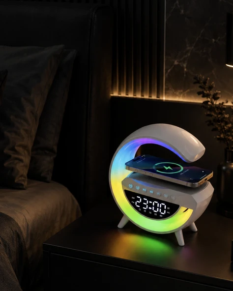 Rgb Hoparlör Usb Fm Aux Destekli Taşınabilir Ses Sistemi ürün görseli 1