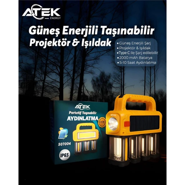 Güneş Enerjili Taşınabilir Projektör Işıldak ürün görseli 1