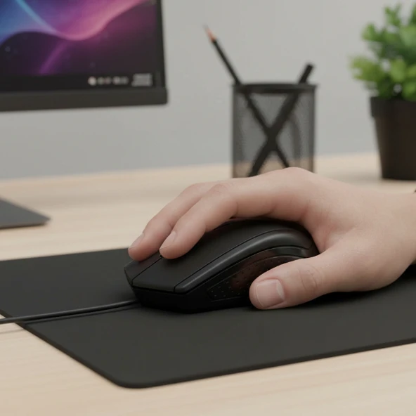 Siyah Usb Kablolu 3D Optik Mouse - Resim 2