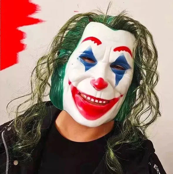 Joaquin Phoenix Joker Maskesi Yeşil Saçlı - Resim 2