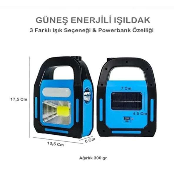 Güneş Enerjili Işıldak Özellikli Kamp Lambası ürün görseli 1