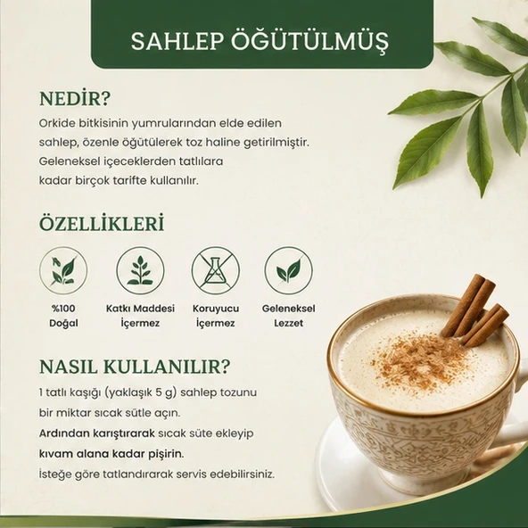 %100 Saf Salep (SAHLEP) - 50 gr - Resim 3