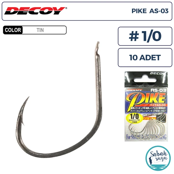 Decoy AS-03 Pike Light Jigging Asist İğne TIN #1/0 (10 Adet) ürün görseli 1